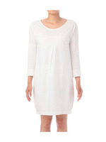 タック異素材切り替えワンピース/ホワイト(001)