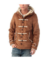 ダブルボタンフーデットブルゾン/キャメル(041)