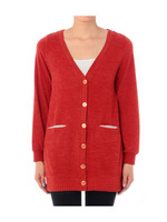 配色ポケットニットカーディガン/オレンジ系(068)