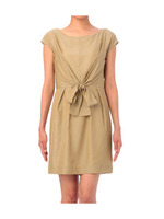 [L]リボン使いワンピース/ベージュ系(053)