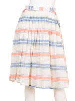 【DUO】 マルチボーダープリーツSK/オレンジ