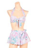 【REBECCA TAYLOR】MIDNIGHT FLORAL/スカートセットビキニ/ホワイト