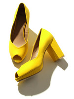 オープントゥパンプス/YEL