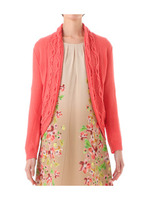 ケーブル編ニットカーディガン/オレンジ系(067)