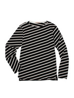 バイヤス ボーダー ボートネック/ブラック(319)