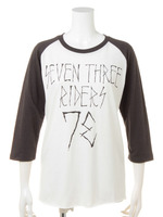 8分袖ラグランTee/BLK/O.WHT