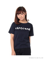 GARCONNEプリントTシャツ/ネイビー