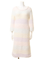 moco moco’ジェラート’カラフルボーダードレス/PNK