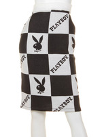 【Joyrich×PLAYBOY】Playboy Checkered Knit Tube Skirt/BLACK