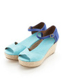 【TOMS】WOMENS-PLATFORM WEDGES/Blue Mix