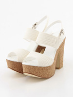 【WF】コルクウエッジサンダル/ブルー