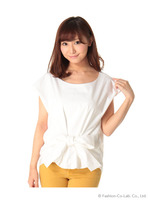 タイプライタークロスリボンブラウス/オフホワイト