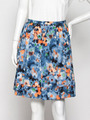 プリント切替ギャザーフレアースカート/ブルー