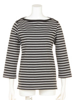 ボーダーボートネックT/グレー