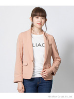 二重織ジョーゼットショールカラージャケッ/ピンク