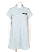 AIRY DENIM SHIRT DRESS/LtINDIGO