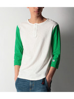 Champion 配色七分袖Tシャツ/グリーン(022)