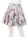 Floral jacquard タックフレアスカート/サックス