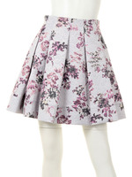 Floral jacquard タックフレアスカート/サックス