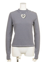 LOVE ME BORDER TOPS/NAVY×WHITE