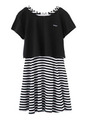 TOPS & TANK STRIPE DRESS/WHITE