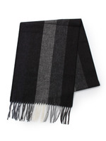 VFRAASインポートカシミヤタッチアクリルヘリンボンストライプマフラー/ブラック(519)