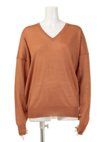 Vネックドルマンニット/ORG