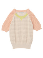 roberto collina 配色ラグランニット/ライトオレンジ(566)