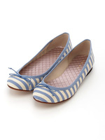 【chumchum】金糸ボーダーバレエシューズ/BU