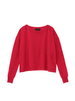 ウール混ボートネックニット/ブルー系(092)