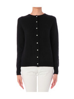 カシミヤクルーネックニットカーディガン/ブラック(019)