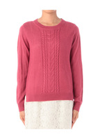 ケーブル編みニットプルオーバー/ネイビー(093)