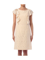 シアーフラワーフリルスリーブワンピース/ベージュ系(452)