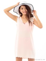 スカラップワンピース/ピンク