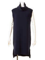 タートルネックニットワンピース/NVY