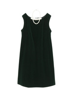 バックプリーツベルベットワンピース/ライトグリーン(521)