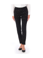 フロントフラワーレースストレッチパンツ/ブラック(419)