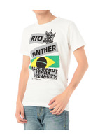 ブラジルサッカーチームコラボ ブラジル国旗ロゴTシャツ/グレー系(012)