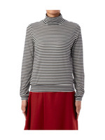 ボーダータートルネックカットソー/ブラック(119)