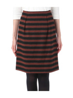 圧縮ラメボーダータイトスカート/ブラウン系(141)