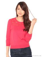 リボンフラワー刺繍PO/アカ