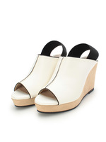 異素材使いウェッジサンダル/ゴールド系(007)