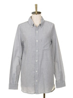 綿ウールストライプボタンダウンチュニック/柄B