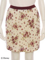 【Disney Collection】フラワープリントニットスカート/エンジ