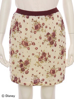 【Disney Collection】フラワープリントニットスカート/エンジ