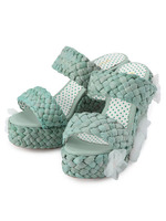 【LIZ LISA】メッシュ編み3Dフラワーサンダル/ブルー