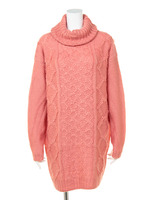 【girly】ポコポコケーブルニットワンピース/ピンク