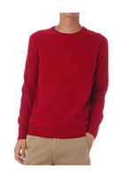 カシミヤケーブルニット/ブルー(092)