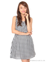 サッカーギンガムリボンワンピース/コイアオ