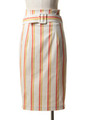 ストライプハイウエストタイトスカート/YE